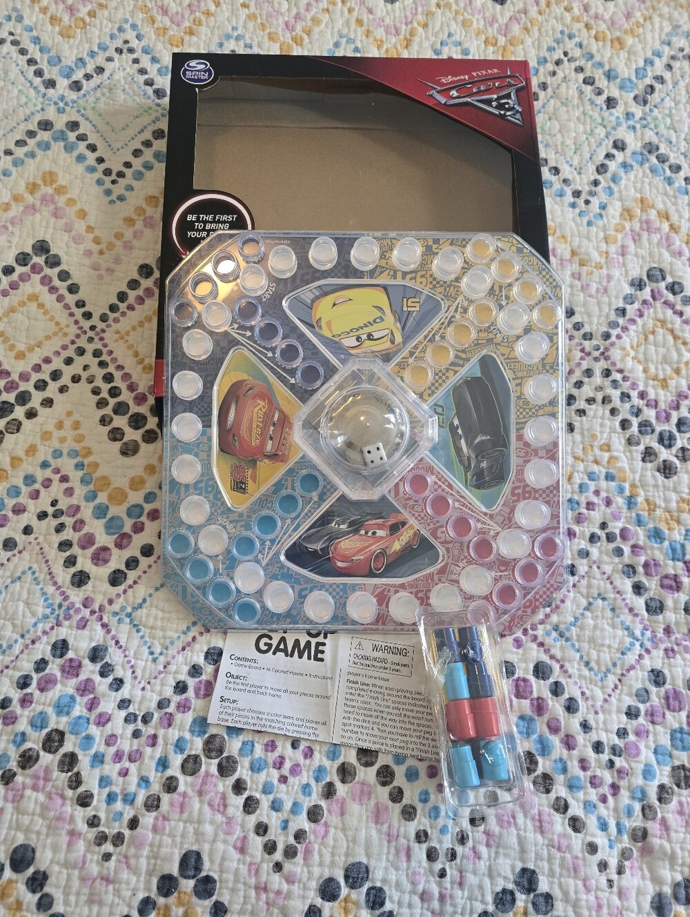 Disney Pixar Cars Pop-Up Game Pop The Dies Race Around Game Board